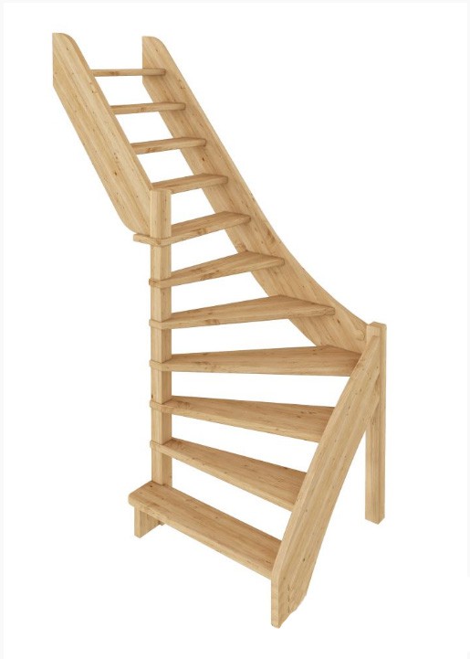 Лестница из сосны ЛС-92м (вариант №1) Левая Лестница из сосны ЛС-92м (вариант №1) Левая