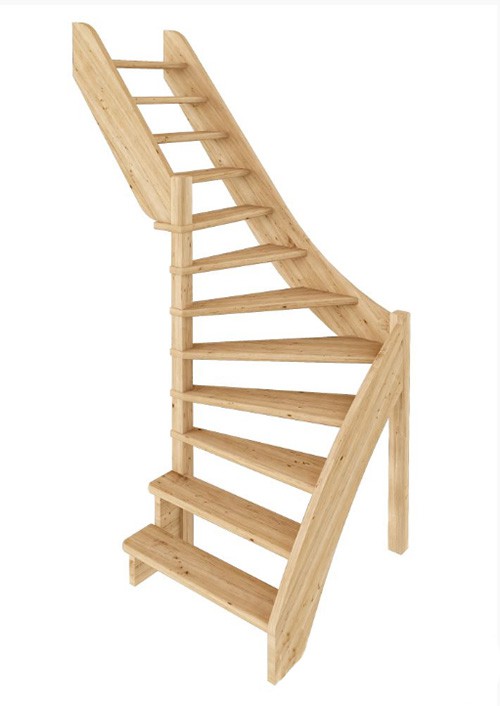 Лестница из сосны ЛС-92м (вариант №2) Левая Лестница из сосны ЛС-92м (вариант №2) Левая