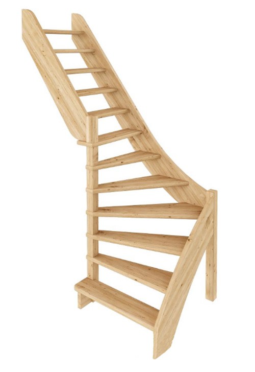 Лестница из сосны ЛС-92м (вариант №4) Левая Лестница из сосны ЛС-92м (вариант №4) Левая