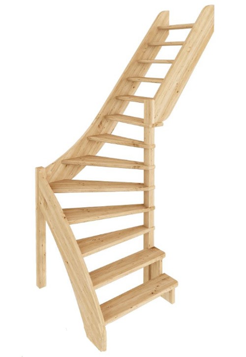 Лестница из сосны ЛС-92м (вариант №5) Правая Лестница из сосны ЛС-92м (вариант №5) Правая