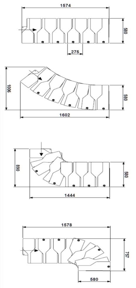 Модульная лестница ATHENA, 2220-2760 мм, 11 ступеней - бук, серебро Модульная лестница ATHENA, 2220-2760 мм, 11 ступеней - бук, серебро