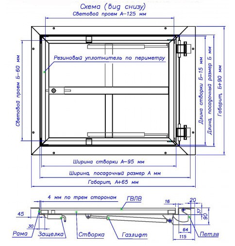 Напольный люк с амортизаторами 800 (петли)*600 КОНТУР-СТАНДАРТ (Винт/ручка) Напольный люк с амортизаторами 800 (петли)*600 КОНТУР-СТАНДАРТ (Винт/ручка)
