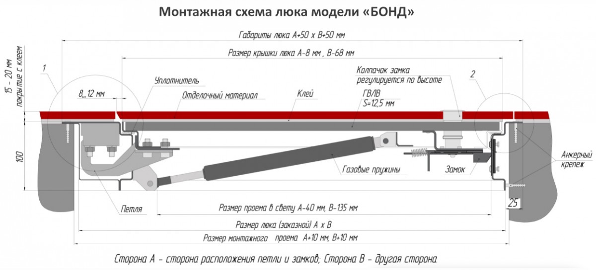Напольный люк с амортизаторами 1000 (петли)*700 БОНД (Ключ/ручка) Напольный люк с амортизаторами 1000 (петли)*700 БОНД (Ключ/ручка)