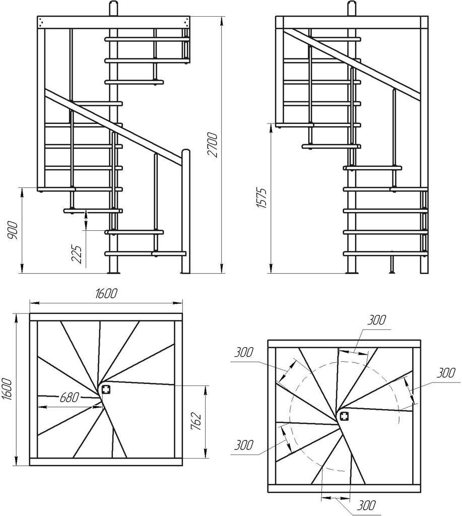 Деревянная межэтажная лестница ЛЕС-10 (поворот 360°) Деревянная межэтажная лестница ЛЕС-10 (поворот 360°)