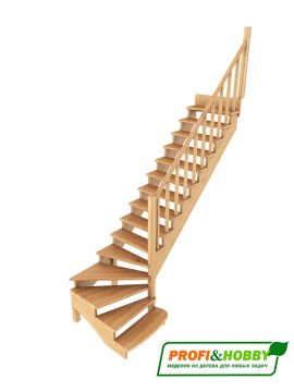 Лестница из сосны К-001м (вариант №8) Правая