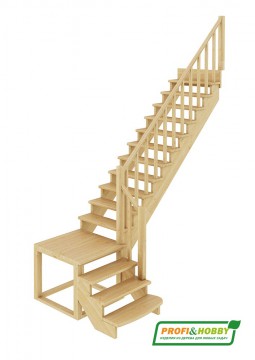 Лестница из сосны К-002м (вариант №1) Правая  