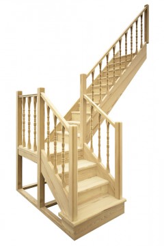 Деревянная межэтажная лестница ЛЕС-04 (поворот 90°) Деревянная межэтажная лестница ЛЕС-04 (поворот 90°)