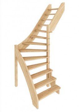 Лестница из сосны ЛС-92м (вариант №3) Правая