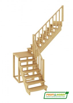 Лестница из сосны К-002м (вариант №4) Правая 