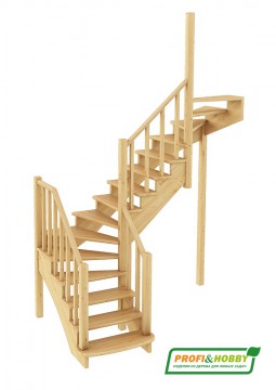 Лестница из сосны К-009м (вариант №1) Правая 