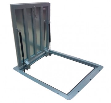 Напольный люк с амортизаторами 900 (петли)*800 КОНТУР-СТАНДАРТ (Винт/ручка)