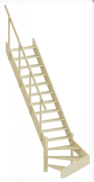 Лестница из сосны ЛС-14м (с поручнем) Левая Лестница из сосны ЛС-14м (с поручнем) Левая