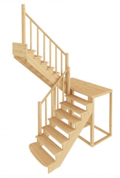 Лестница из сосны К-104м Левая Лестница из сосны К-104м Левая