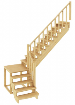 Лестница из сосны К-002м (вариант №2) Правая  