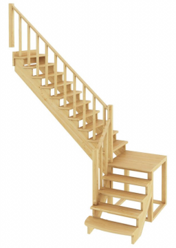Лестница из сосны К-002м (вариант №2)  Левая 