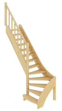 Лестница из сосны ЛС-07м (вариант №3) Левая  