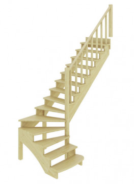 Лестница из сосны К-001м (вариант №1) Правая 