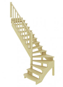 Лестница из сосны К-001м (вариант №1) Левая