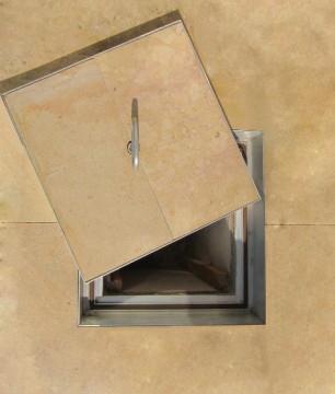 Напольный люк без амортизаторов 400*400*48 ПРЕМИУМ (Винт/ручка)