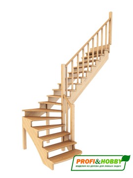 Лестница из сосны К-001м (вариант №6) Правая