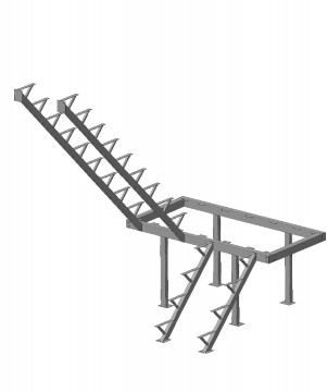Каркас к лестнице ЛЕС-06 универсальной (поворот 180°, высота 2,76 м)