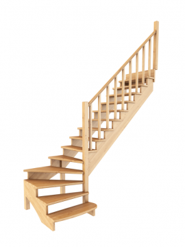 Лестница из сосны К-001м (вариант №7) Правая Лестница из сосны К-001м (вариант №7) Правая
