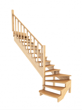Лестница из сосны К-001м (вариант №7) Левая