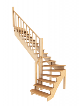 Лестница из сосны К-001м (вариант №6) Левая