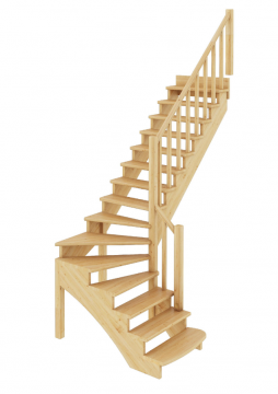 Лестница из сосны К-001м (вариант №4) Правая 