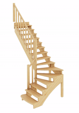 Лестница из сосны К-001м (вариант №4) Левая