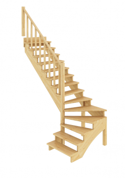 Лестница из сосны К-001м (вариант №3) Левая Лестница из сосны К-001м (вариант №3) Левая