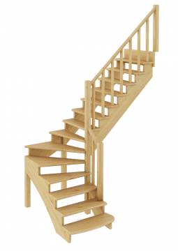 Лестница из сосны К-001м (вариант №2) Правая