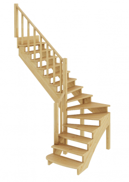 Лестница из сосны К-001м (вариант №2) Левая
