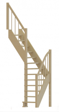 Лестница из сосны  ЛС-91м +2 (Вариант №3) Левая