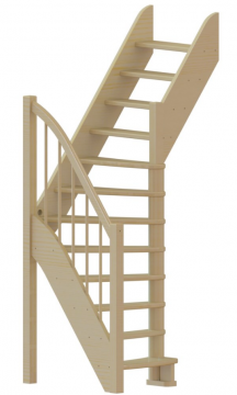 Лестница из сосны  ЛС-91м +1 (Вариант №2) Правая