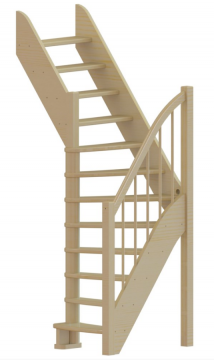 Лестница из сосны  ЛС-91м +1 (Вариант №2) Левая