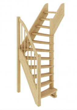 Лестница из сосны  ЛС-91м (Вариант №1) Правая