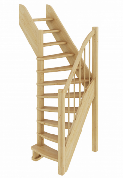 Лестница из сосны  ЛС-91м (Вариант №1) Левая