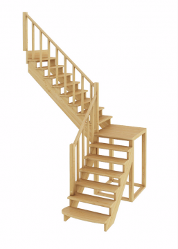 Лестница из сосны К-002м (вариант №4) Левая Лестница из сосны К-002м (вариант №4) Левая
