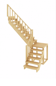 Лестница из сосны К-002м (вариант №3) Левая