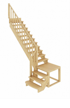 Лестница из сосны К-002м (вариант №1) Левая