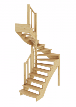 Лестница из сосны К-003м (вариант №3) Левая  