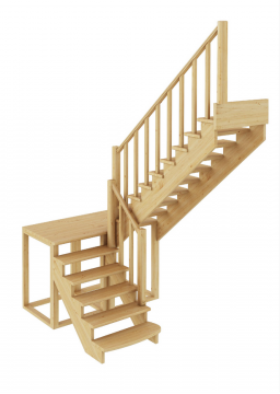 Лестница из сосны К-004м (вариант №4) Правая