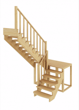 Лестница из сосны К-004м (вариант №4) Левая