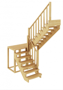 Лестница из сосны К-004м (вариант №3) Правая Лестница из сосны К-004м (вариант №3) Правая