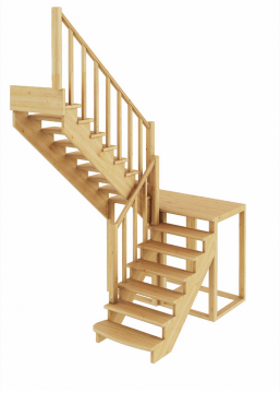 Лестница из сосны К-004м (вариант №3) Левая