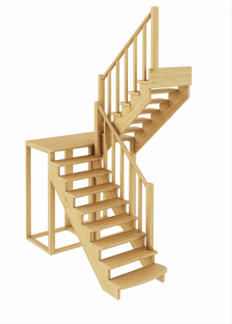 Лестница из сосны К-004м (вариант №2) Правая Лестница из сосны К-004м (вариант №2) Правая