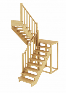 Лестница из сосны К-004м (вариант №2) Левая