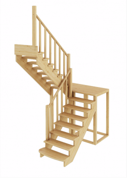 Лестница из сосны К-004м (вариант №1) Левая 