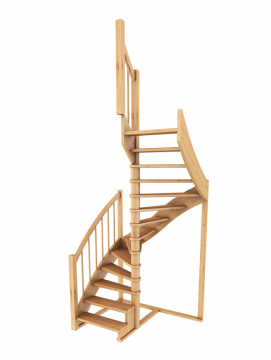 Лестница из сосны К-005м (вариант №2) Правая Лестница из сосны К-005м (вариант №2) Правая